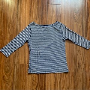 90s Vintage Ann Taylor three quarter length sleeve striped top
